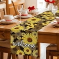 thumbnail image 5 of Table Runner - 70 Inch Long, Spring Daisy Kitchen Dining Table Runner Dresser Scarves, Botanical Brown Yellow Flowers Oil Painting Farmhouse Decor for Coffee Tables Wedding Party Banquet, 5 of 8