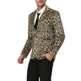 thumbnail image 5 of INSPIRE CHIC Men's Party Animal Leopard Print Blazer Notched Lapel Lightweight Sport Coat Suit Jacket S Yellow Leopard, 5 of 7