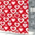 thumbnail image 2 of Valentines Day Shower Curtain Romantic Heart 80s 90s Early 2000s Party Retro Bathroom Decor Mother Day Girl Woman Shower Curtain Sets Bathroom Extra Long 72x72 in with 12 Hooks, 2 of 6