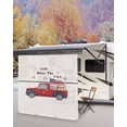 thumbnail image 5 of 4th of July RV Awning Sun Shade Screen 9'X7' Farm Truck and American Flag Mesh Sunscreen Striped Star Love Heart Awning Shade Screen with Zipper UV Blocker Completed Kits for RV Motorhome Camper, 5 of 7