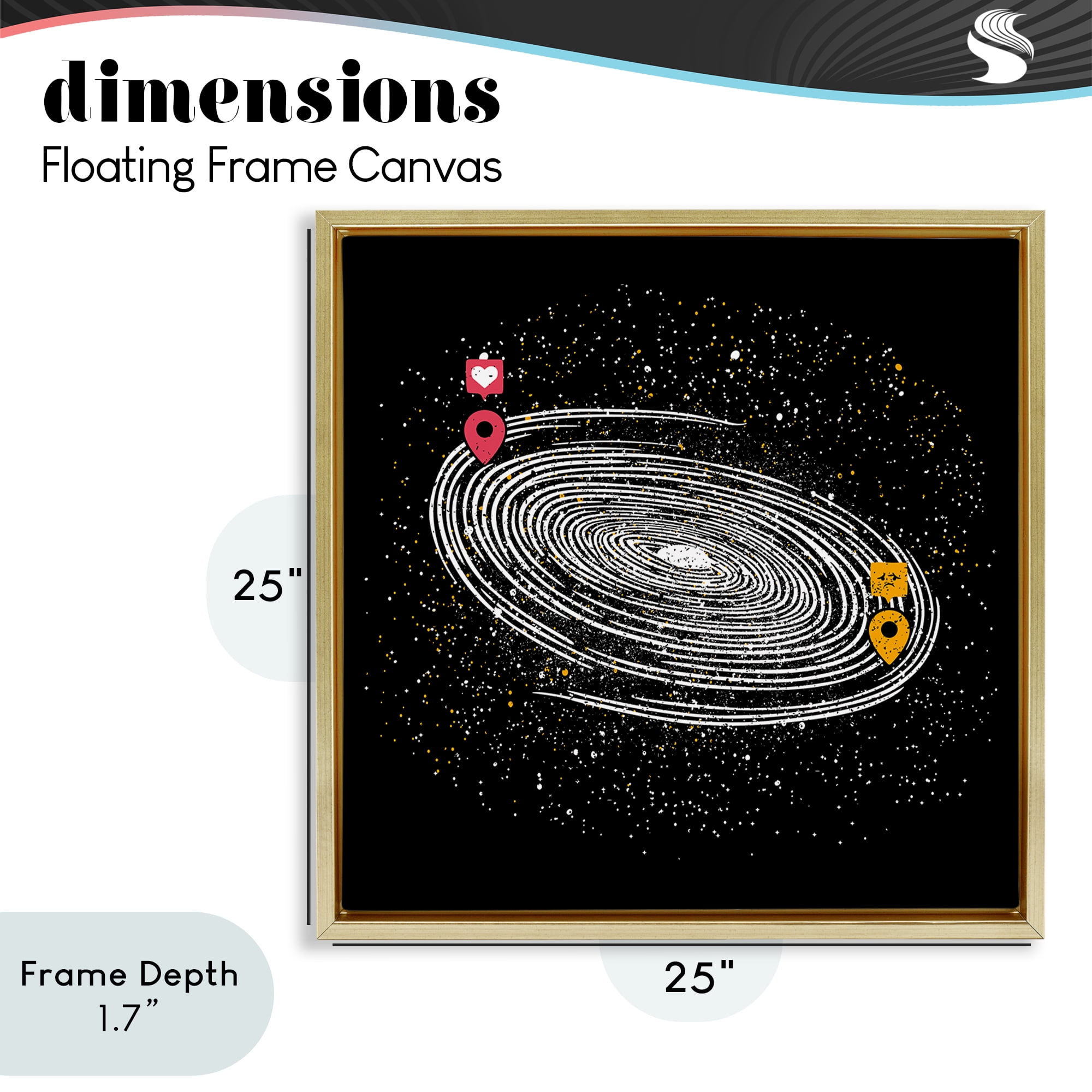 Stupell Industries Love Long Distance Gold Framed Floater Canvas Wall Art, design by Tobe Fonseca