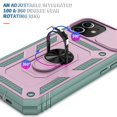 thumbnail image 5 of iPhone 12 Case,Dteck Shockproof Rubber Slide Camera Lens Protection Hybrid PC Ring Holder Kickstand Card Slot Design Cover For Apple iPhone 12 6.1-inch,Pink+Green, 5 of 9