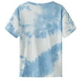thumbnail image 3 of Ayolanni Fashion T Shirts for Women Short Sleeve Crop Scoop Neck Tie Dye Blouse Going Out Fitted Shirts Women's Tops, Tees & Blouses Blue S, 3 of 5