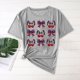 thumbnail image 2 of Camisas de Manga Corta para las Mujeres Moda Casual Impresión Cuello Redondo Suéter Tee Blusas, 2 of 5