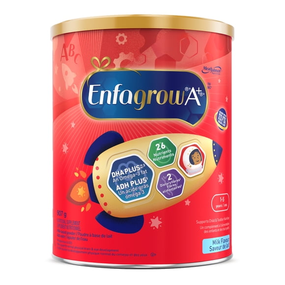 Enfagrow A+®, Toddler and Child Nutritional Drink, 26 Nutrients to Support Growth & Development, Milk Flavour Powder, 907g