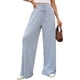 thumbnail image 3 of Pantalones de Pijama Holgados de Punto Suave con Bolsillos y Pernera Acanalada para Mujer con Cordón Ajustable. Azul XL, 3 of 10