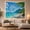 Mountain Shore, variant on Tropical Coastal Landscape with Palm Trees on Sandy Shore, Serene Coastal for Beach Lovers, Nature Wall Art Decor Housewarming Gift Tapestry Wall Hanging for Living Room and Bedroom