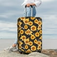 thumbnail image 7 of Susaid Black Marble Pattern Sunflower Print Elastic Washable Suitcase Cover with Hidden Zipper, Fits 18-32 Inch Luggage for Protection During Travel-Large, 7 of 7