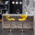thumbnail image 6 of Velvet Upholstered Adjustable Swivel Barstool, Set of 2, 6 of 9
