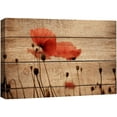 thumbnail image 2 of IDEA4WALL Canvas Wall Art Red Poppy Field on Wood Panels Nature Wilderness Mixed Media Modern Art Plant Print Rustic Relax/Calm Multicolor for Living Room, Bedroom, Office - 12"x18", 2 of 5