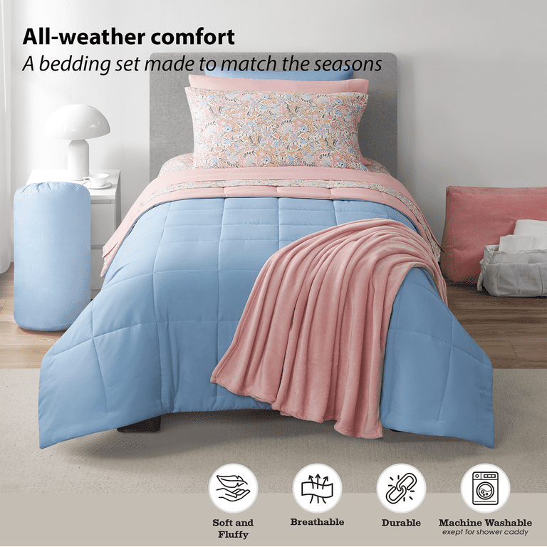 Free Shipping! Mainstays 14 Piece Megaset Light Blue Twin XL