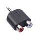 thumbnail image 1 of Gwong Electrónica Cables negros para ir a 3,5 mm Macho estéreo al adaptador de video de audio femenino RCA dual, 1 of 5