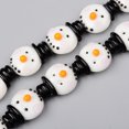 thumbnail image 1 of Handmade Lampwork Beads Strands for Christmas Snowman with Smiling Face White 26~27x20x13~14mm Hole: 1.4mm about 18pcs/strand 18.70 inch(47.5cm), 1 of 2