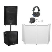 JBL JRX212 1000 Watt 12" DJ P/A Speaker+18" 1400w Subwoofer+Facade+Headphones