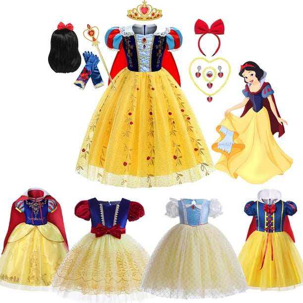 Disney-Costume de princesse Blanche Neige classique pour enfants