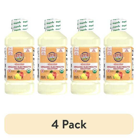 (6 pack) Earth's Best Organic Electrolyte Solution, Apple Citrus, 1 Liter