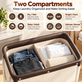 thumbnail image 4 of StorageWorks 2 Section Laundry Hamper, 100L Laundry Sorter Cart with Wheels and Handle, Beige, 4 of 8