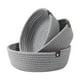 thumbnail image 1 of Juego de 3 cestas tejidas pequeñas y redondas, cestas de cuerda de algodón para almacenar juguetes para niños, cuenco nórdico para almacenar juguetes, Gris, 1 of 8