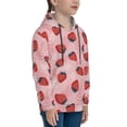 thumbnail image 3 of Fotbe Strawberries Pattern Youth Pullover Hooded Sweatshirt, Boys Hoodie, Kangaroo Pocket Hoodie for Kids Girls -X-Large, 3 of 6