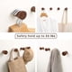 thumbnail image 4 of Ganchos de pared de madera natural - Paquete de 5 - Gancho moderno montado en la pared - Pinzas de madera decorativas hechas a mano - Ganchos minimalistas para colgar sombreros, abrigos, 4 of 5