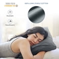 thumbnail image 3 of Queen Size 400 Thread Count Cotton Pillowcases Set of 2, Solid Percale Envelope Closure Pillow Cases by SimpleField - Soft, Smooth & Breathable (Dark Gray, 20 x 30 inches), 3 of 6