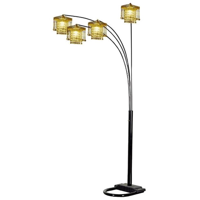 Lampe de Sol en Arche à 5 Bras de 84 Po - Noir