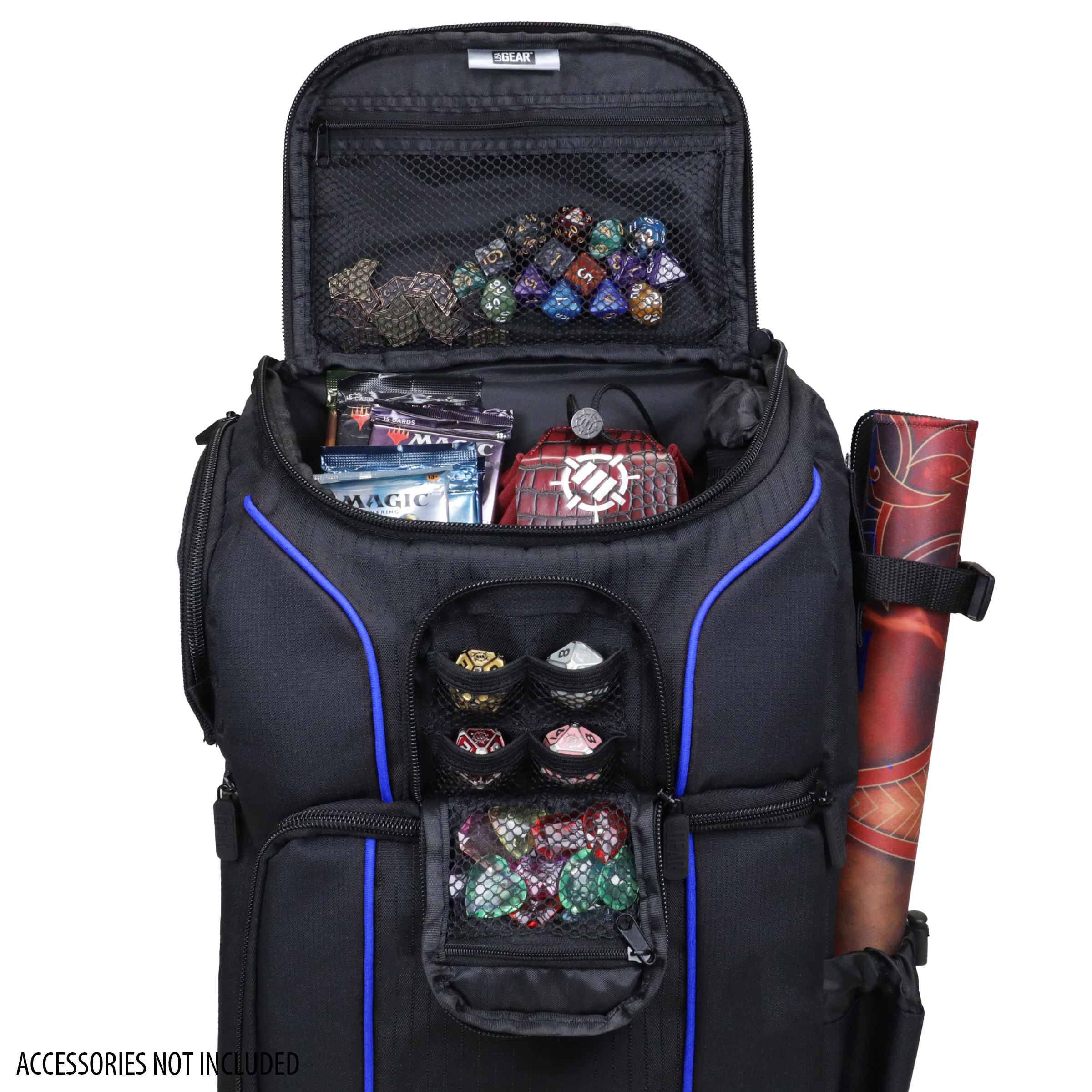 USA Gear MTG Backpack Compatible with Magic the Gathering, Playmat, Customizable Interior (Orange)