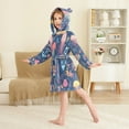 thumbnail image 4 of FORMRS Niños Bathrobe Unisex Hooded Robe Soft Plush Pajamas Sleepwear, Size 10-12T, Pink Jellyfish, 4 of 7