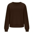 thumbnail image 4 of Womens Sweatshirts Plus Size Long Sleeve Round Neck Printed Sweatshirt Brown S, 4 of 6
