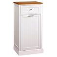 thumbnail image 1 of SpaceMaster Microwave Kitchen Cart with Hideaway Trashcan Holder, White, 1 of 5