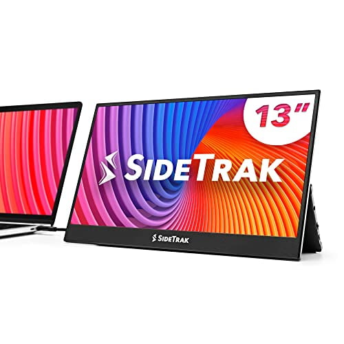 SideTrak Solo Pro 13†Freestanding Portable Monitor for Laptop | 1080 LED .04†Thin Portable Monitor | Kickstand | 10ms Response Time | 60Hz Refresh Rate | USB-C, Mini HD | 1.3 lbs. Travel Monitor