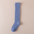 thumbnail image 2 of CUZIBR Fluffy Socks Thermal Fuzzy Solid Over The Knee Socks Leggings Thigh High Colorful Athletic Leisure Thick Lined Stocking Casual Breathable Socks,Sky Blue,One Size, 2 of 7