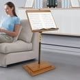 thumbnail image 4 of Musician's Bamboo Music Stand for Sheet Music Portable & Height-Adjustable Shelf, 4 of 15