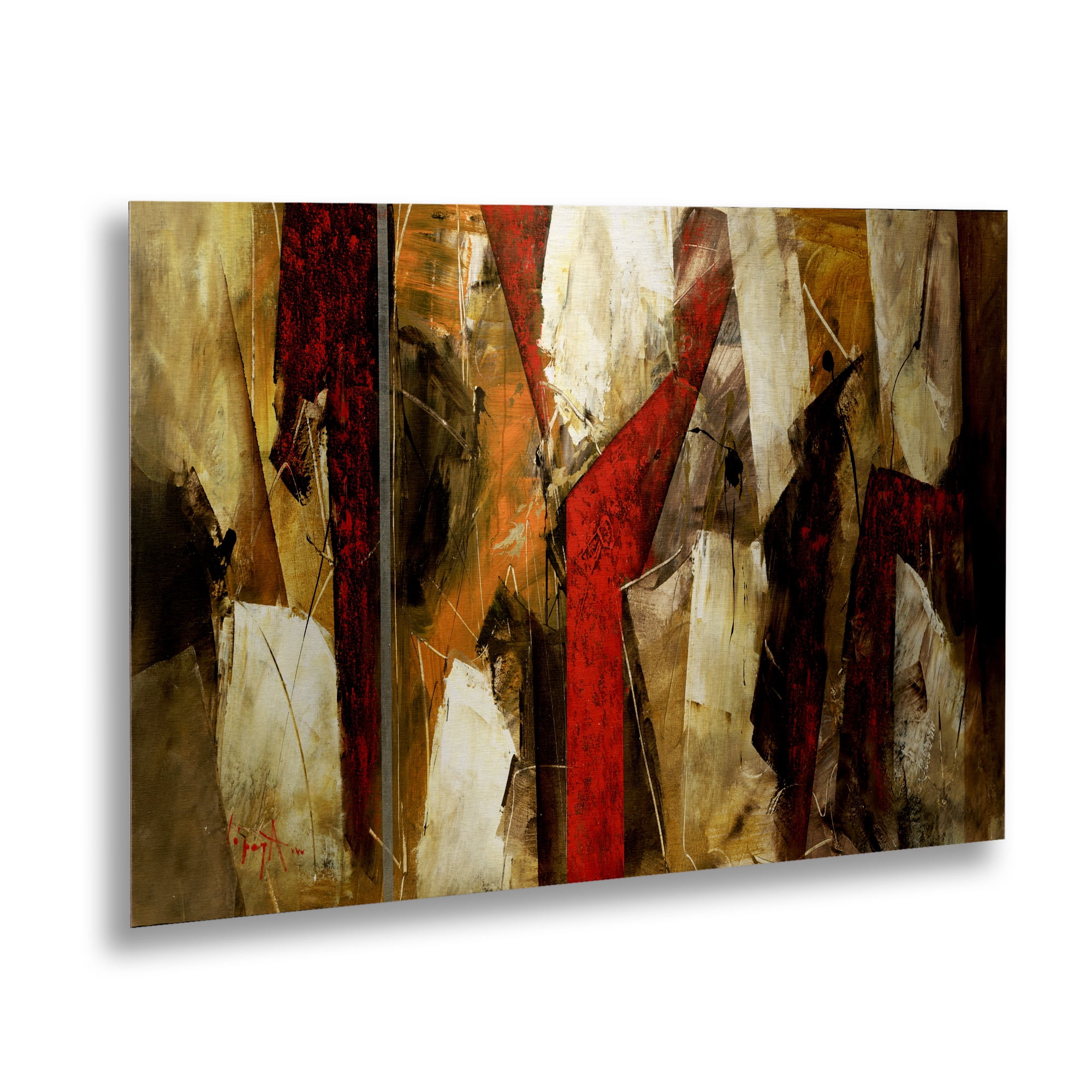 Trademark Fine Art 'Abstract IX' Brushed Aluminum Wall Art Art by Masters Fine Art