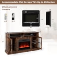 thumbnail image 3 of Giantex 58" Fireplace TV Stand for 65" TV, Media Entertainment Center w/ Electric Fireplace, LED Lights, TV Console Table, Brown, 3 of 7
