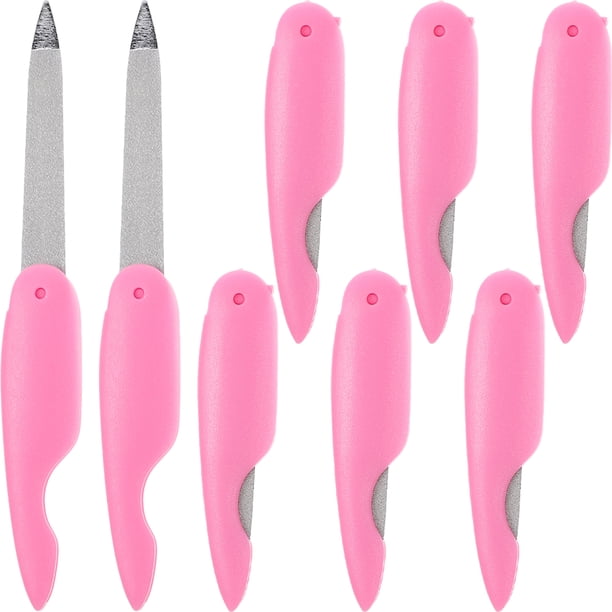 BRIGHTFUFU 8pcs Fila de clavo plegable de metal de metal Búfer de clavos de clavo lateral doble Archivos de manicura