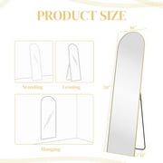 59x16 Arched Full Length Mirror Full Body Mirror Floor Mirror Standing Hanging or Leaning Wall,Gold