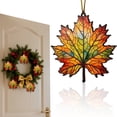 thumbnail image 4 of 3Pc Maple Leaf Ornament,Orange 3.14",Autumn Decorations,Window Hanging Suncatchers For Windows,Thanksgiving Leaves Decor,Fall Tree Decorations,Fall Hanging Decorations,White Elephant Xmas Gifts, 4 of 5