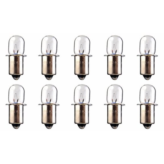 10 Pack XPR18 - Xenon Miniature Indicator Bulb - 18 Volt - 0.6 Amp - B3-1/2 Bulb - SC Mini Flange Base