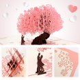 thumbnail image 5 of Tarjeta de aniversario con sobre y etiqueta de nota, tarjetas de felicitación románticas de pareja en flor de melocotón para ella, él, mujeres, hombres, boda (rosa), 5 of 5