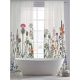 thumbnail image 6 of Country Flower Leaf Wildflowers Chiffon Sheer Curtains 84 Inches Long, Green Plant Retro Linen 2 Rod Pocket Window Treatment Voile Drapes Curtains for Living Room Bedroom,2 Panels, 52x84In, 6 of 9