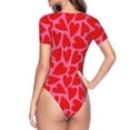 thumbnail image 4 of Haiem Love Heart Women's Crew Neck Short Sleeve Bodysuit Tops Stretchy Slim Basic-XX-Large, 4 of 9