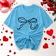 thumbnail image 5 of Primavera Top Mujeres Moda Casual Nueva Cinta de Arco Impresa Cuello Redondo Camiseta de Manga Corta, Camiseta de Cuello Tripulado, 5 of 8