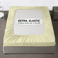 thumbnail image 2 of 300 Thread Count - 1 Piece Fitted Sheet Texas King Size 12" Inch Deep Pocket, Extra Soft & Snug Fit 100% Cotton Hotel - Quality Fully Elasticized Mattress Covers (Ivory Solid), 2 of 5