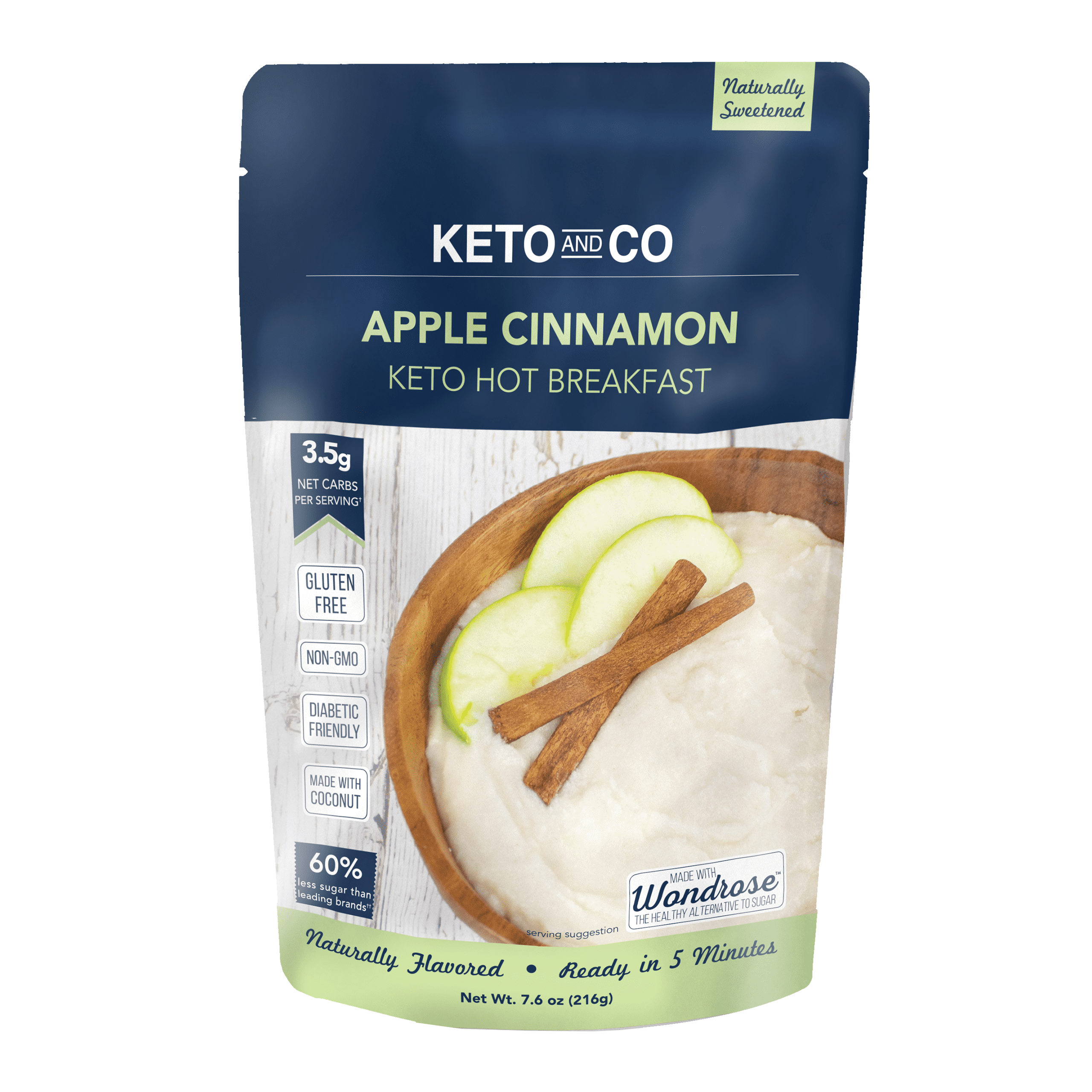 Keto and Co Keto Hot Breakfast- Apple Cinnamon Flavor- (One Bag)