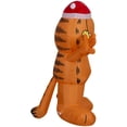 thumbnail image 2 of Gemmy 3.5 ft Airblown Blowup Inflatable Garfield with Santa Hat & Built-In Lights Outdoor Decoration - Orange, 2 of 3