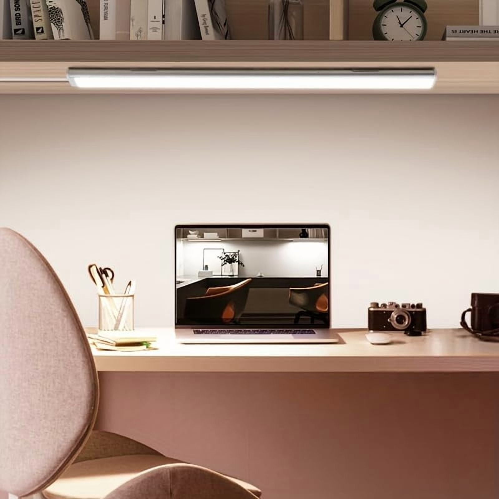 JJEAN-15.8in Under Cabinet Lights, 84 LED/12W Super Bright, Dimmable with Memory Function, 3‑Color Temperature, Ultra‑Slim Magnetic Under Counter Lighting for Kitchen, Cabinet & Shelf (2)