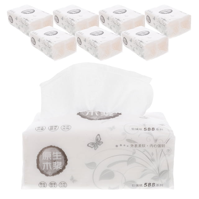 Paquete de 8 rollos de papel multiusos de pulpa para uso doméstico, cocina, restaurante y KTV (blanco).