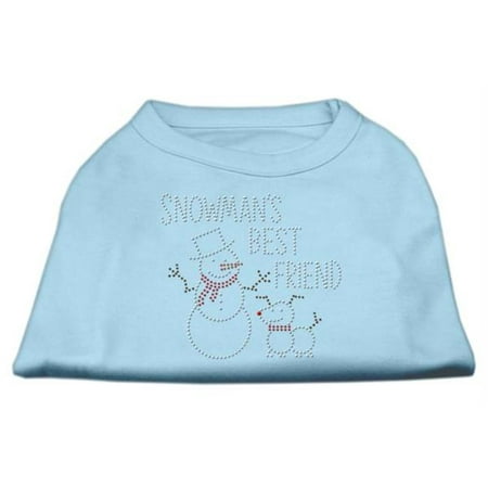 Snowman's Best Friend Rhinestone Shirt Baby Blue S (Top Ten Best Fighting Dogs)