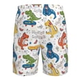 thumbnail image 6 of Kdxio Dinosaur (2) Pattern Mens Casual Shorts - Drawstring Summer Beach Sports Shorts for Men, 6 of 9